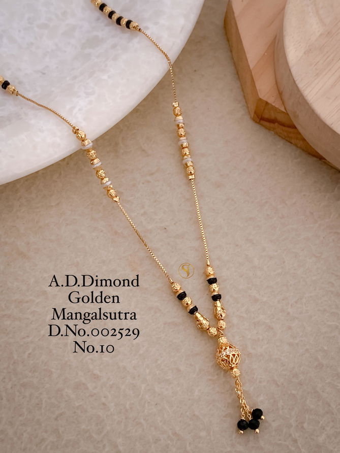 15 AD Diamond Daily Wear Golden Mangalsutra Wholesale Price In Surat
